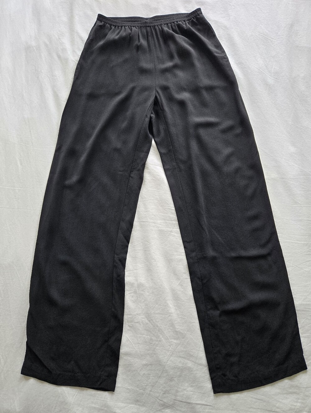 Eileen Fisher Silk Straight Leg Pull-onPants, Black, Size XS